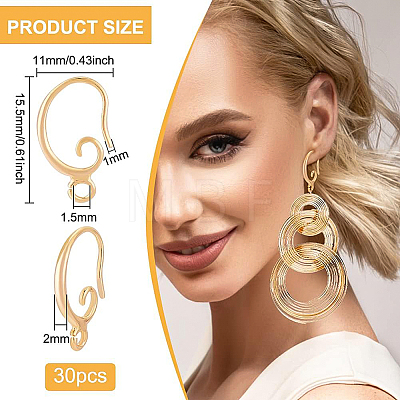 30Pcs Brass Earring Hooks KK-BC0008-80-1