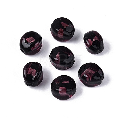 Handmade Silver Foil Glass Beads FOIL-N034-01F-1