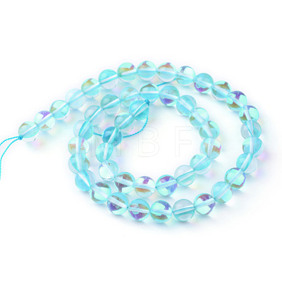 Synthetic Moonstone Beads Strands G-R375-6mm-B04-1