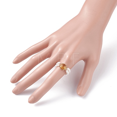 Bling Square Glass Finger Ring RJEW-TA00018-05-1
