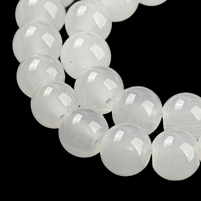 Baking Painted Imitation Jade Glass Round Bead Strands X-DGLA-Q021-6mm-01-1