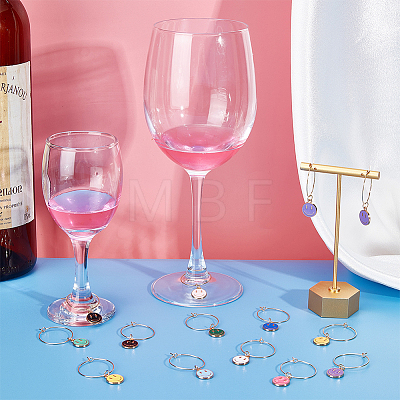 Alloy Enamel Wine Glass Charms AJEW-AB00103-1