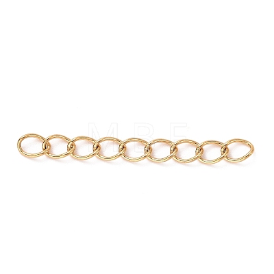 Ion Plating(IP) 304 Stainless Steel Curb Chains Extender LS-STAS-WH0032-02B-G-1