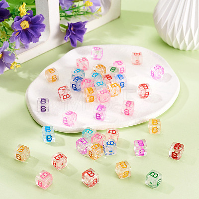 50Pcs Acrylic European Beads MACR-TADJ0001-13B-1