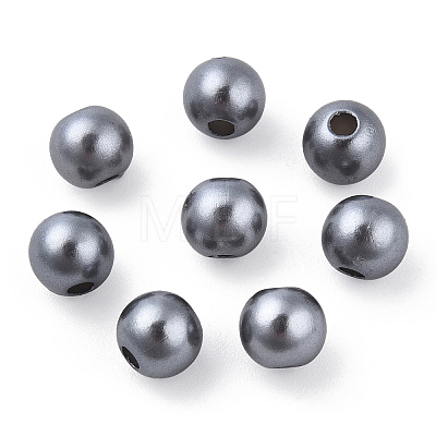Spray Painted ABS Plastic Imitation Pearl Beads OACR-T015-05A-01-1