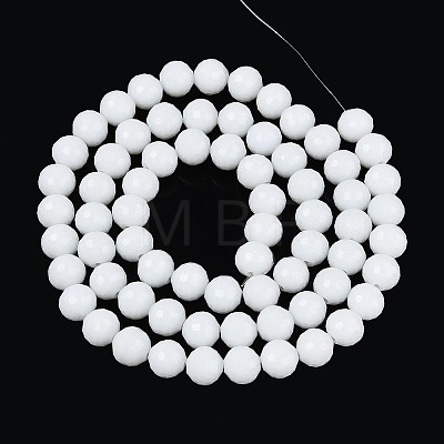 Opaque Solid Color Glass Bead Strands GLAA-R095-P8mm-01-1