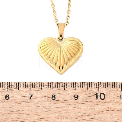 Heart 304 Stainless Steel Pendant Necklaces NJEW-H059-18G-1