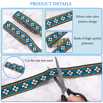 Ethnic Style Embroidery Polyester Ribbons OCOR-WH0070-10A-05-1