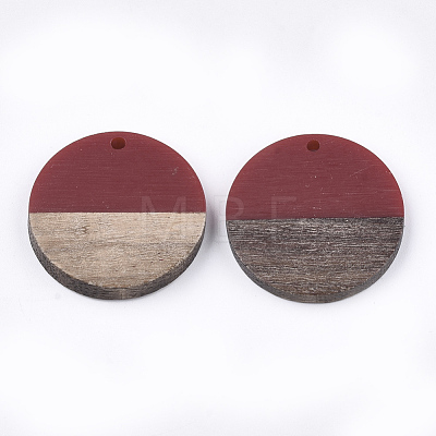 Resin & Walnut Wood Pendants RESI-S358-02B-12-1