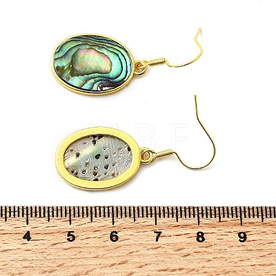 Brass Natural Paua Shell Dangle Earrings EJEW-M060-19C-G-1