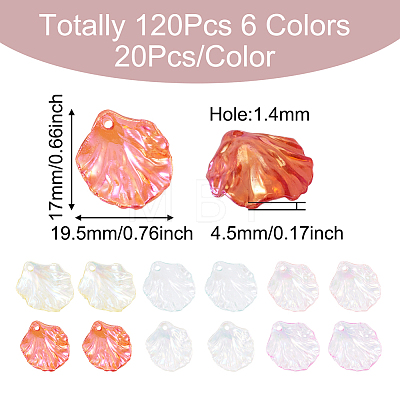 Cheriswelry 120Pcs 6 Colors Transparent Acrylic Pendants MACR-CW0001-08-1