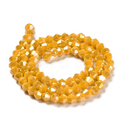 Opaque Solid Color Electroplate Glass Beads Strands GLAA-F029-P4mm-A04-1