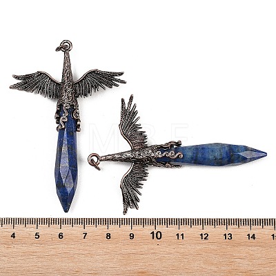 Dyed Natural Lapis Lazuli Faceted Pointed Bullet Shaped Big Pendants G-T145-01R-05-1