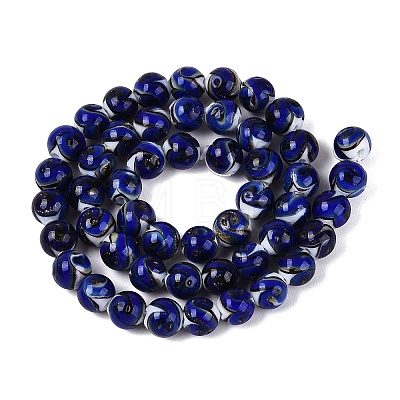 Gold Sand Handmade Lampwork Beads Strands LAMP-N037-08A-1