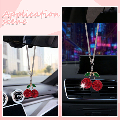 1Pc Alloy Rhinestone Car Pendant Decorations AJEW-CN0007-26-1