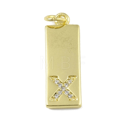 Brass Micro Pave Clear Cubic Zirconia Pendants KK-P266-06G-X-1