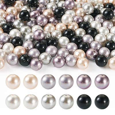 150Pcs 6 Colors Shell Pearl Beads Sets BSHE-TA00020-07-1