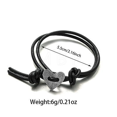 Heart Imitation Leather Cord Bracelets FS-WG388D3-02-1