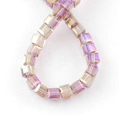 Electroplate Glass Beads Strands EGLA-R030-6x6mm-15-1