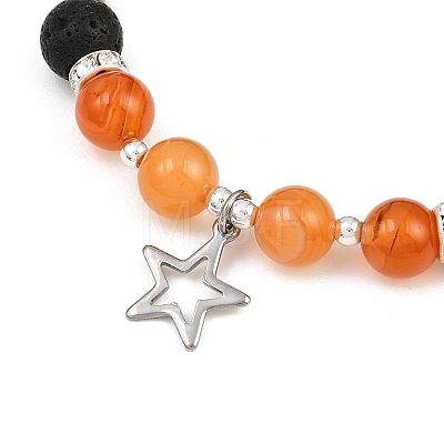 5Pcs Star 304 Stainless Steel Charms Bracelets BJEW-JB12401-1