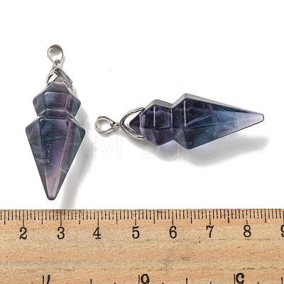 Natural Fluorite Pointed Pendants G-F766-08AS-04-1