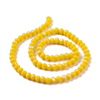 Electroplate Opaque Solid Color Glass Beads Strands X1-EGLA-A034-P4mm-L02-1