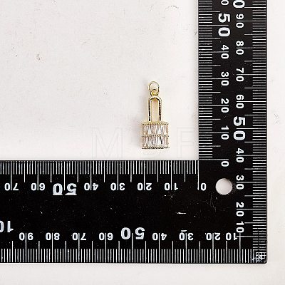 5Pcs Brass Micro Pave Clear Cubic Zirconia Pendants ZIRC-SZ0003-24-1