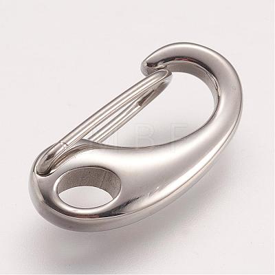 304 Stainless Steel Push Gate Snap Keychain Clasp Findings STAS-F083-06P-1
