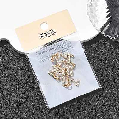 SHEGRACE Brass Micro Pave Clear Cubic Zirconia Pendants XGRQ29758-394G-Z-1