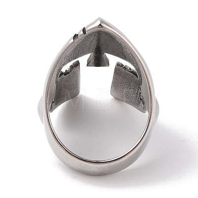 Non-Tarnish 304 Stainless Steel Spartan Soldier Helmet Finger Rings for Men RJEW-U005-05AS-1