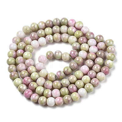 Opaque Crackle Glass Round Beads Strands GLAA-T031-01H-1