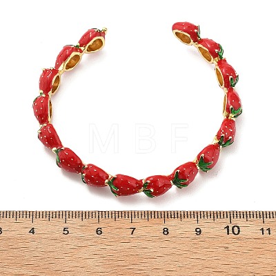 Brass Enamel Cuff Bracelets BJEW-L703-02B-G-1