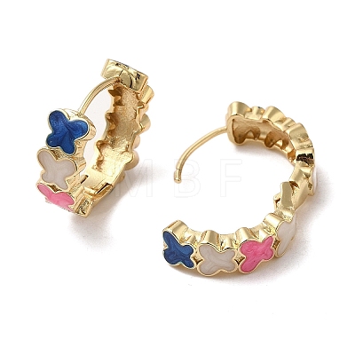 Butterfly Real 18K Gold Plated Brass Hoop Earrings EJEW-L268-012G-02-1