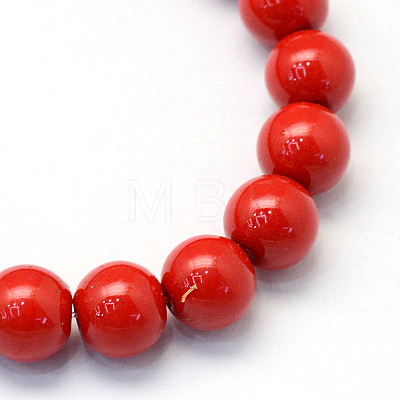 Baking Painted Pearlized Glass Pearl Round Bead Strands HY-Q003-10mm-55-1
