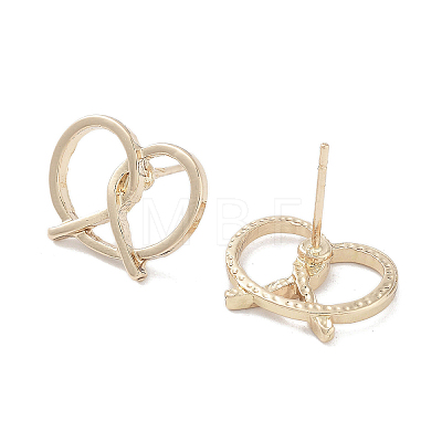 Heart Alloy Studs Earrings for Women EJEW-H309-15KCG-1