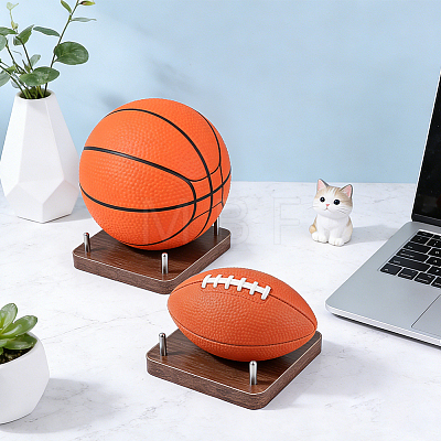 MDF Sport Ball Display Stands with Metal Support ODIS-WH0099-282-1