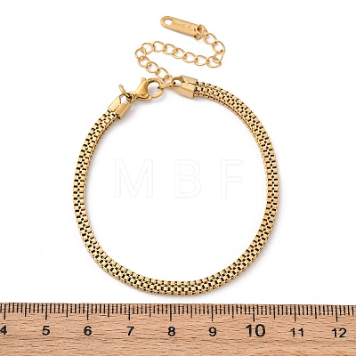 304 Stainless Steel Box Chain Bracelets for Women BJEW-D338-01G-01-1