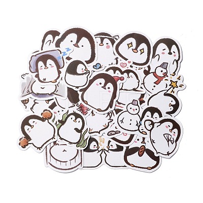 Cartoon Penguin Paper Stickers Set X-DIY-M031-43-1