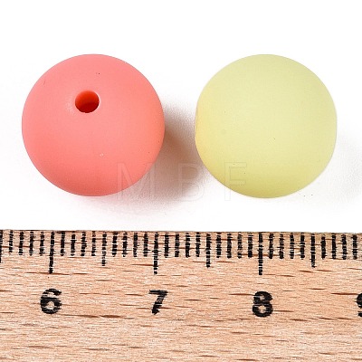 Rubberized Style Imitated Silicone Acrylic Beads MACR-T048-01A-16-1