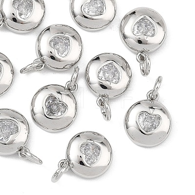 SHEGRACE Valentine's Day Brass Clear Cubic Zirconia Charms XGRQ3P533-594P-1