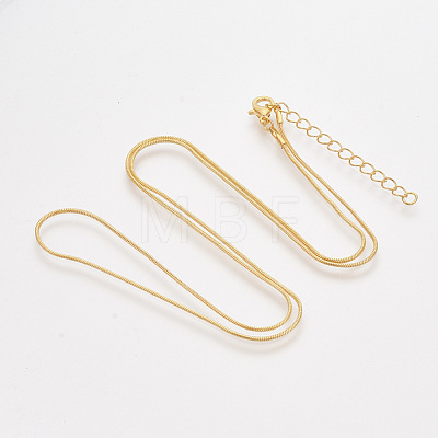 Brass Round Snake Chain Necklace Making MAK-T006-11B-G-1