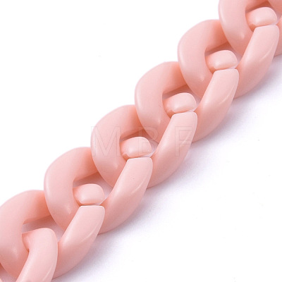 Handmade Opaque Acrylic Curb Chains AJEW-JB00662-06-1