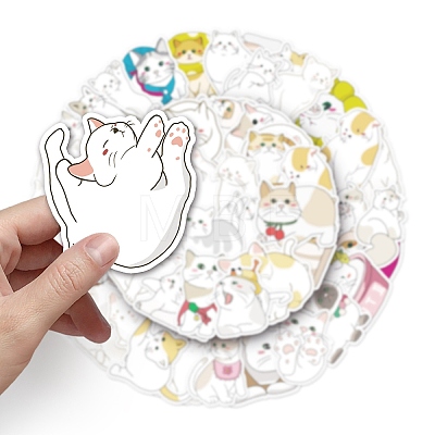 50Pcs Cat PET Waterproof Stickers PW-WG45CF9-01-1