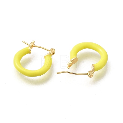 Brass Enamel Hoop Earrings for Women EJEW-M211-01LG-F-1