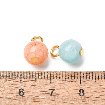 Opaque Crackle Glass Pendants PALLOY-JF02851-1