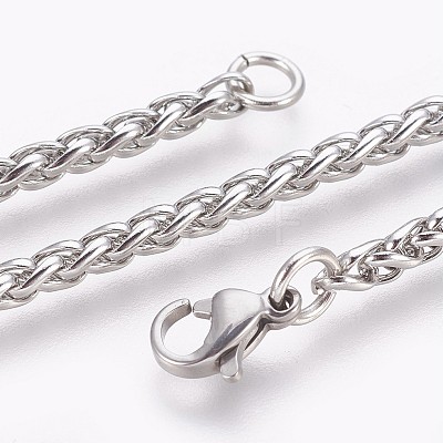 304 Stainless Steel Wheat Chain Bracelets BJEW-P235-14P-1