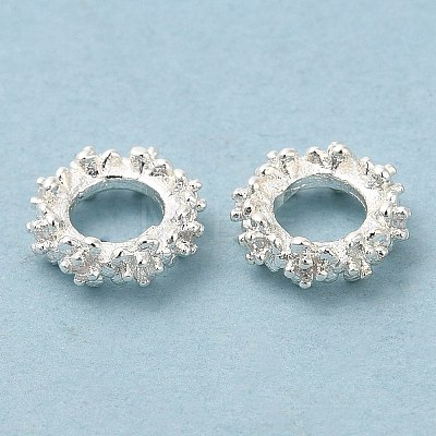 Rack Plating Brass Micro Pave Cubic Zirconia Beads KK-A186-01B-S-1