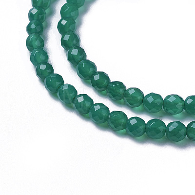 Natural Dyed & Heated Green Onyx Agate Beads Strands G-F596-12B-2mm-1