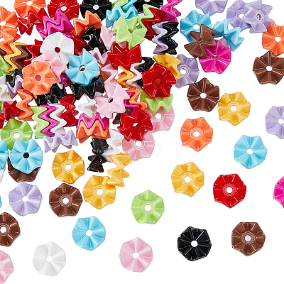110Pcs 11 Colors Baking Paint Opaque Acrylic Beads MACR-HS0001-05-1