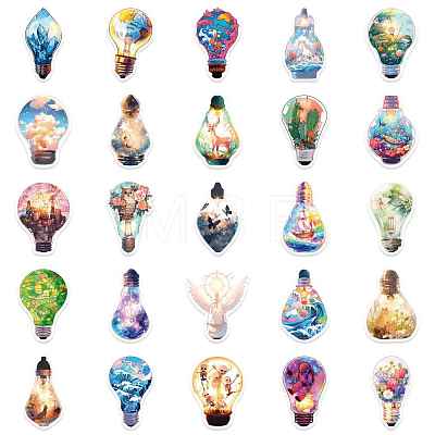 Light Bulb PVC Self Adhesive Stickers STIC-PW0017-05-1